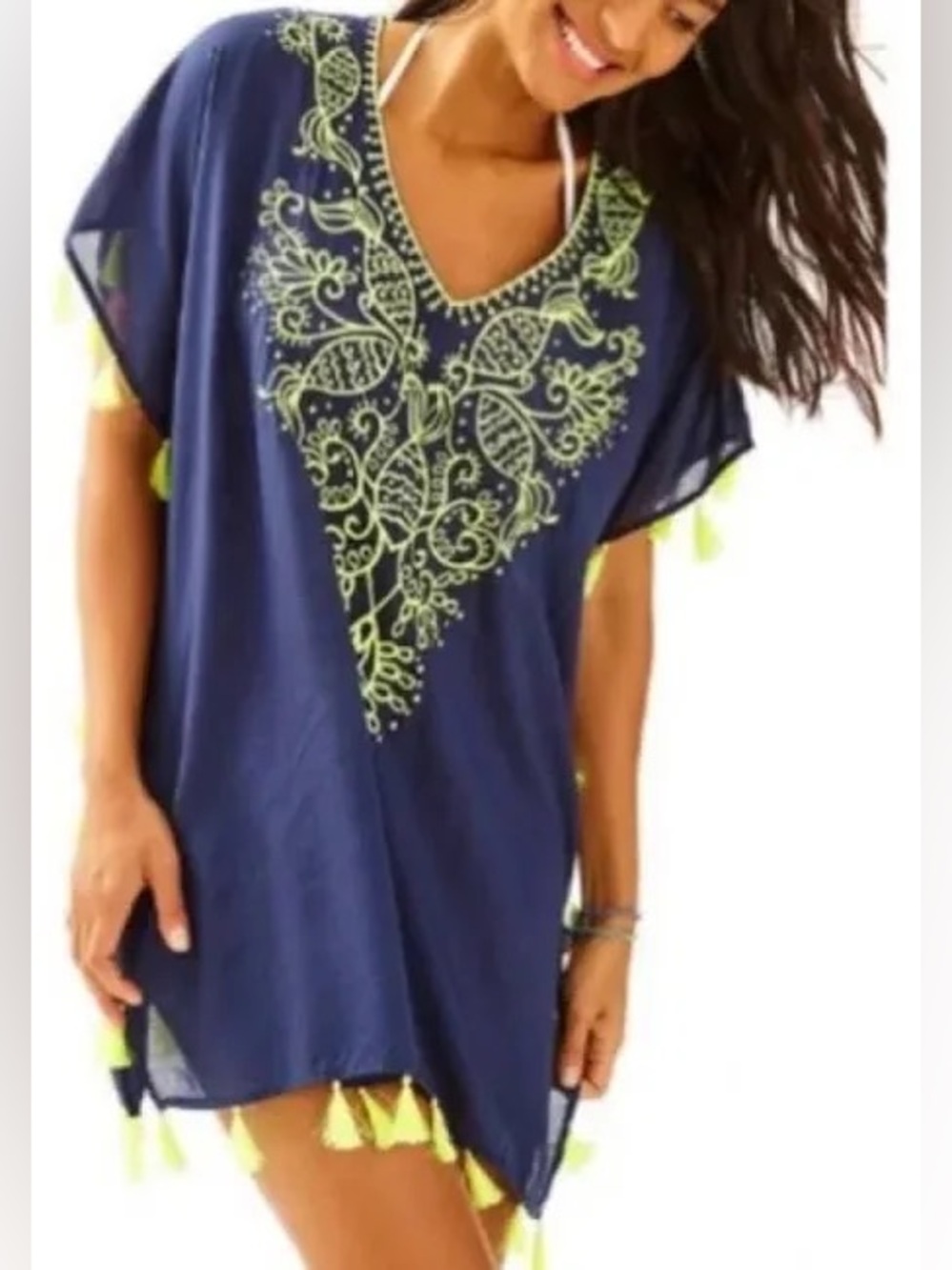 Lilly Pulitzer Embroidered Navy Cover-Up